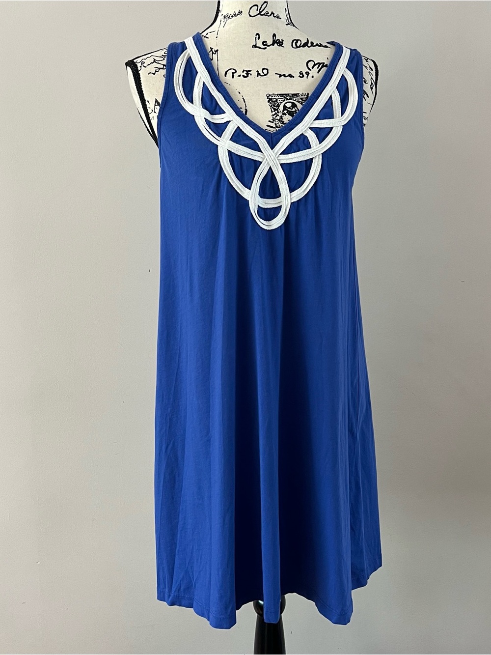 Lilly Pulitzer Royal Blue Tank Mini Dress with White Trim ladies size small
